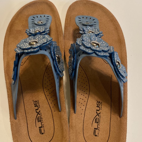 Flexus by Spring Step SZ 8 1/2 Bayview Sky Thong Sandals Flip Flops NIB - Picture 10 of 13